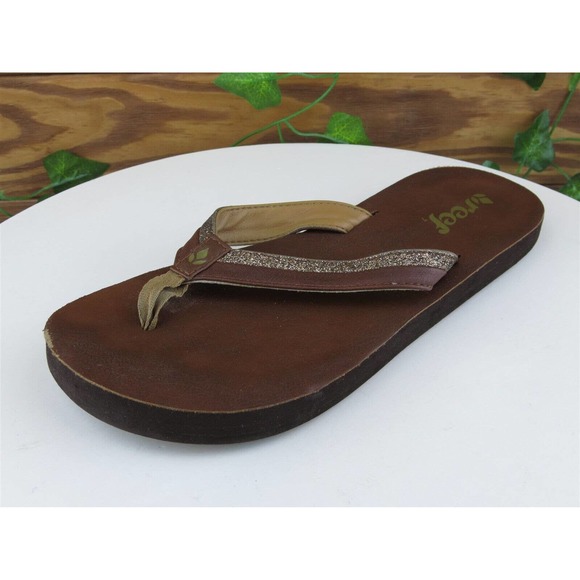 Reef Size 7 M Women‎ Sandal Flip Flop Brown Synthetic - Picture 1 of 10